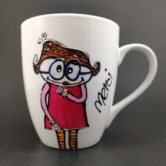 Ceramic Coffee Mug Hand Painted Signed - Picture 1 of 8